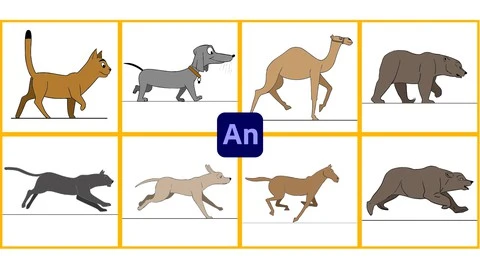 Learn to Animate Animal Attitude Walks & Runs in Adobe Animate